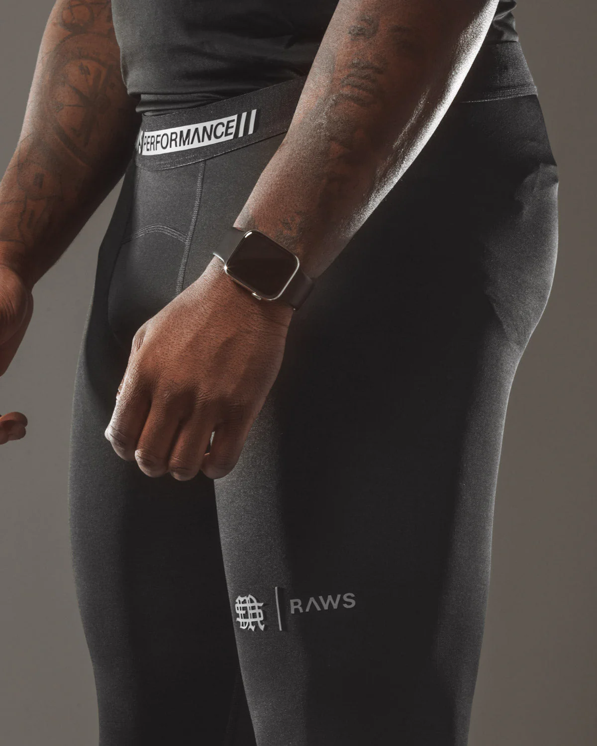 Compression Leggings : Black RAWS : [PERFORMANCE] - Image 3