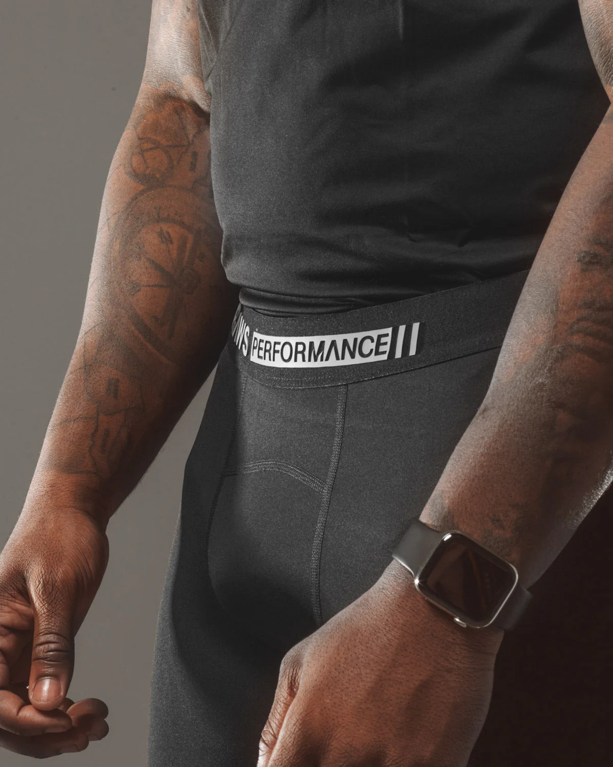 Compression Leggings : Black RAWS : [PERFORMANCE] - Image 4