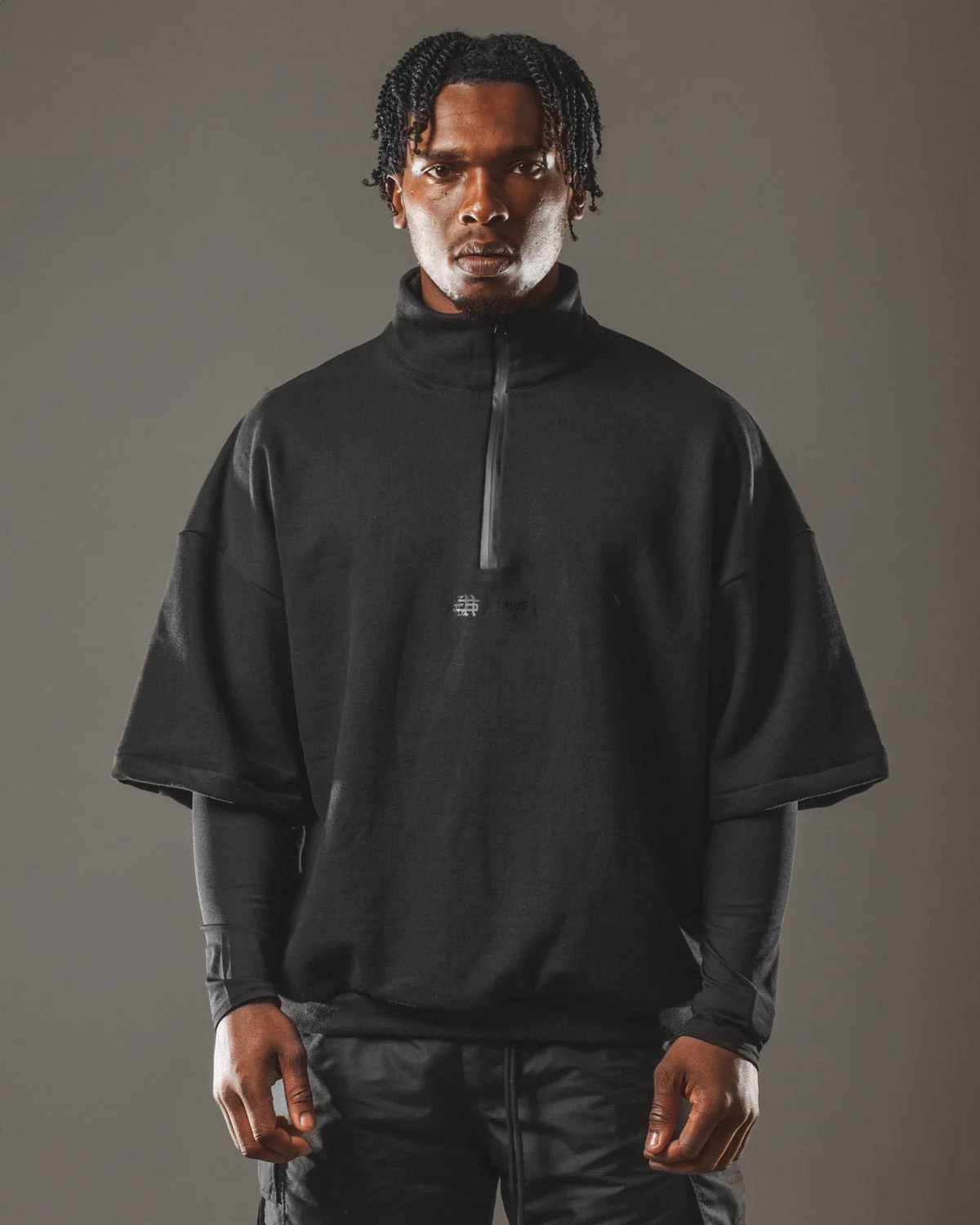 RAWS Ski 1/4 Zip Tee : Black - Image 3