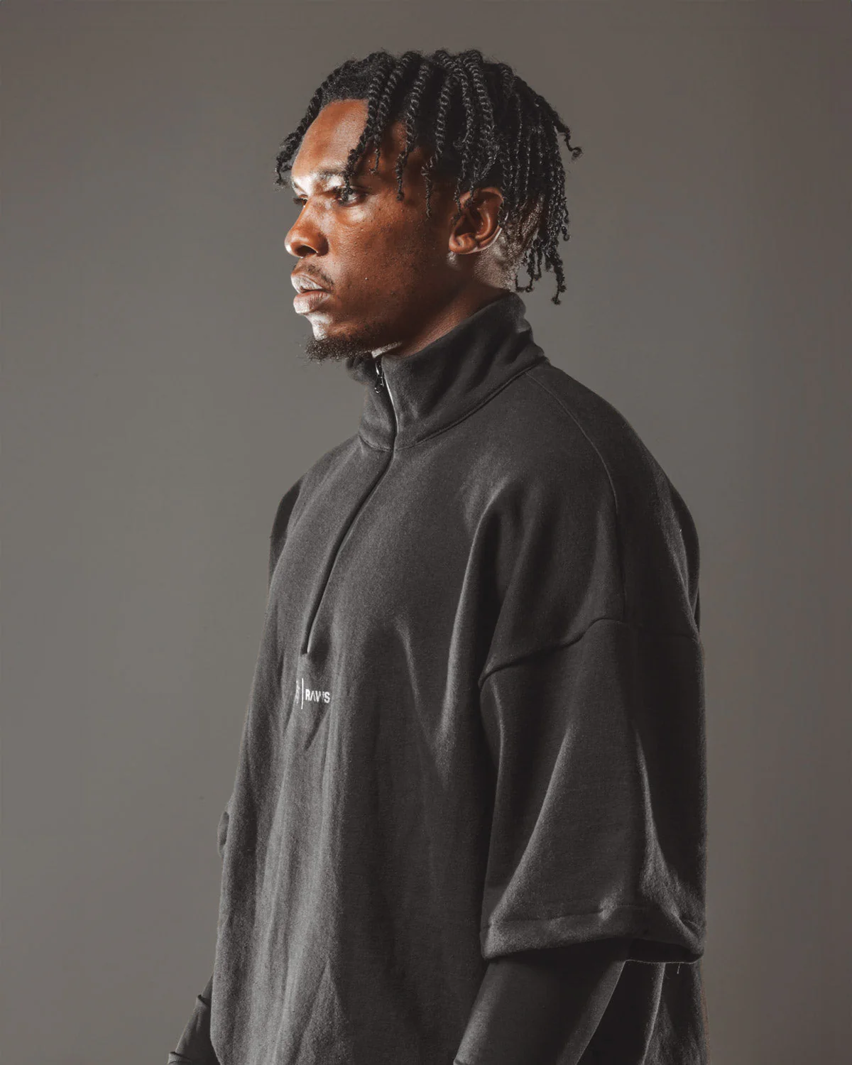 RAWS Ski 1/4 Zip Tee : Black - Image 4
