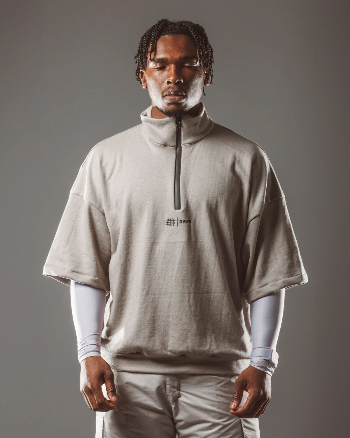 RAWS Ski 1/4 Zip Tee : Silver - Image 3