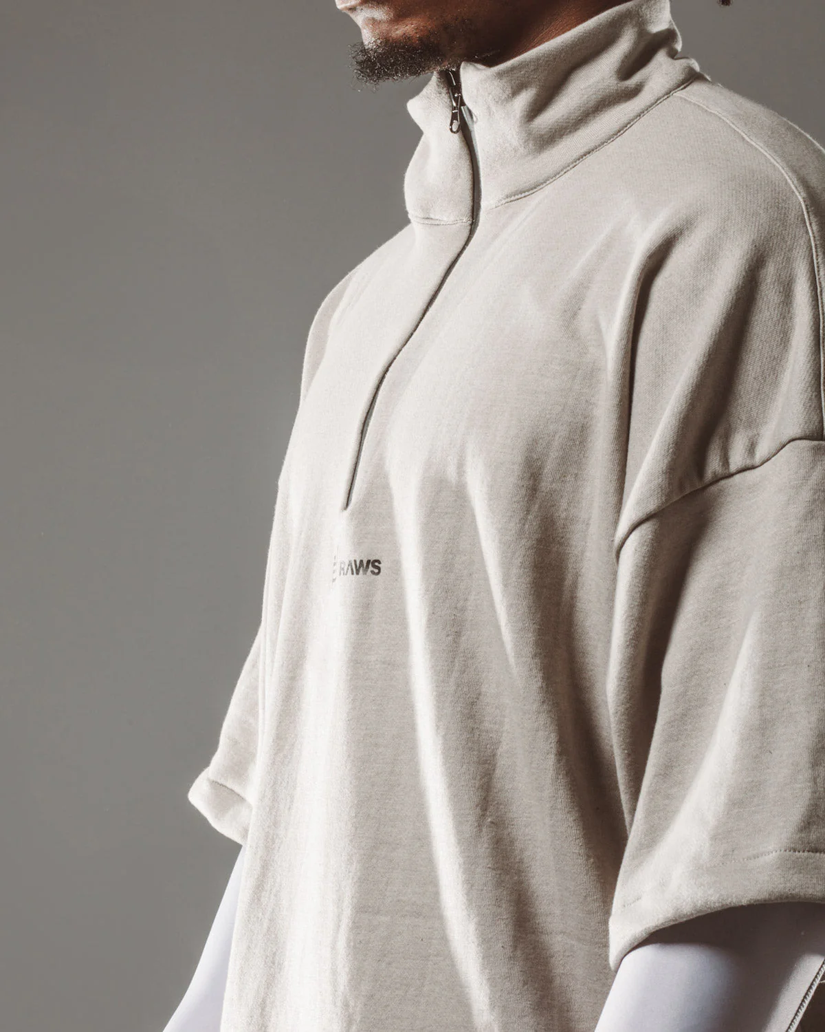 RAWS Ski 1/4 Zip Tee : Silver - Image 4